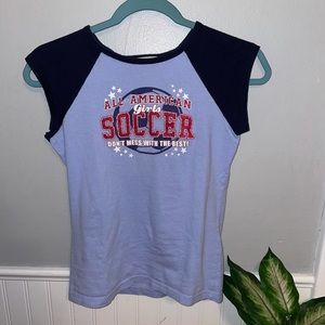 Girls Soccer Raglan Graphic Tee